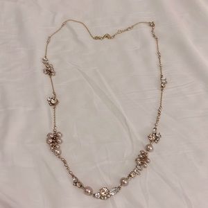 J. Crew long layering necklace with crystals and pearls